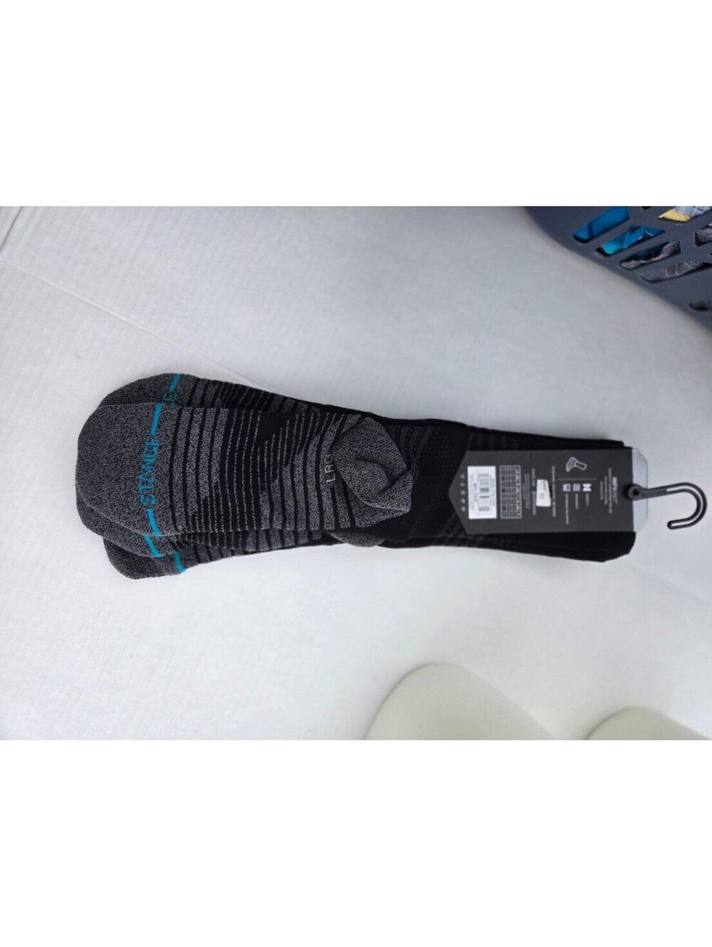 Stance Athletic Infiknit Durability Crew Socks, Size Large, Black and Grey